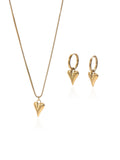 Lxalry 18K Gold Plated Stainless Steel Heart Mirror Jewelry Set  Hypoallergenic Skin Safe Necklace   Earrings For Daily Evening Wear Never Fade Handmade Luxury Gift For Her