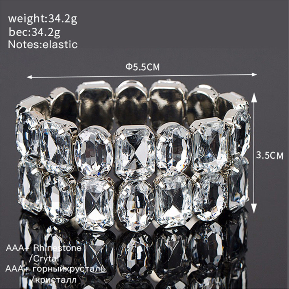 Classic Personality All-match Fashion Bracelet Luxury Big Rhinestone