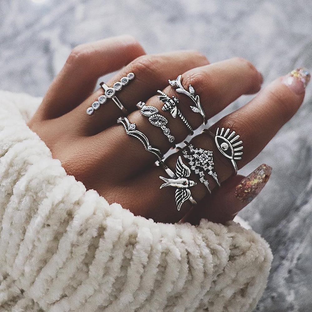 13-Piece vintage diamond ring set