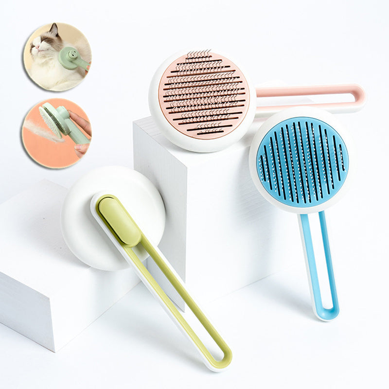 Pet Dog Cat Brush Grooming Tool Automatic Massage Comb Round Hair Brush For Cat Dog Pet Supplies
