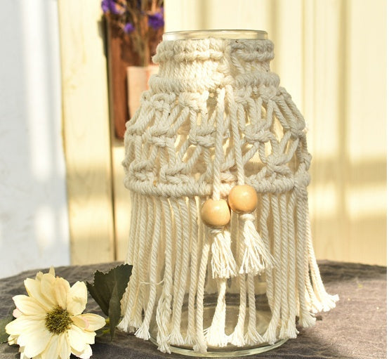 Ins Style Nordic Hand-woven Vase Creative Decoration Living Room Table Decoration Candlestick Shooting Props