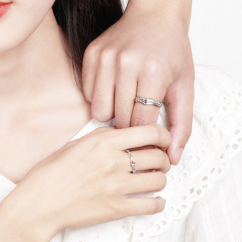 Princess and knight couple rings