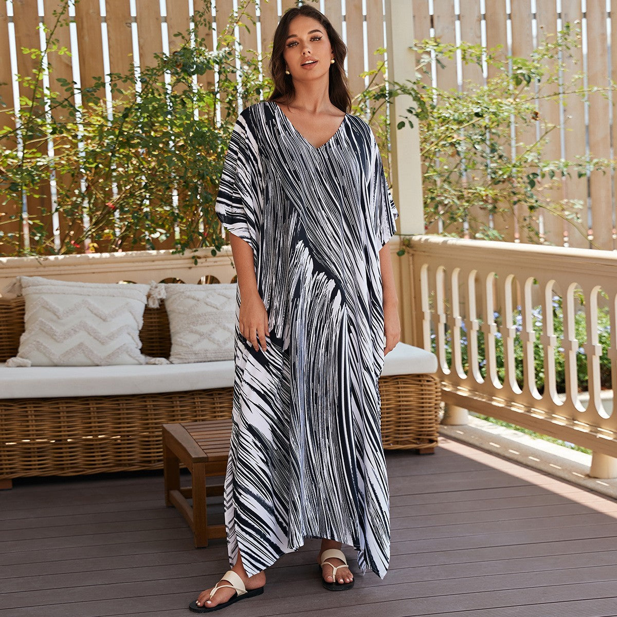 Plus Size Robe Blouse Beach Bikini Vacation Coat Dress Women