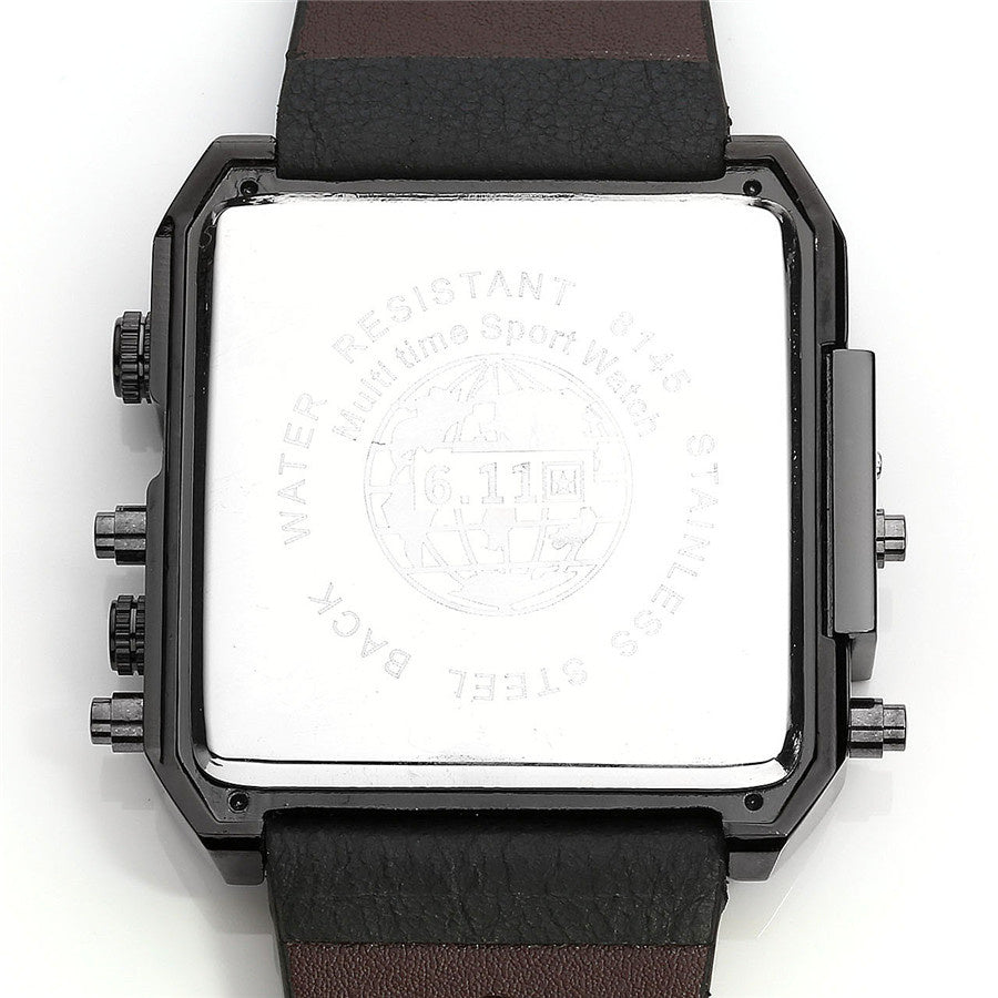 611 date 8145 countdown waterproof backlight luminous double display electronic watch