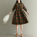 Retro plus size print dress
