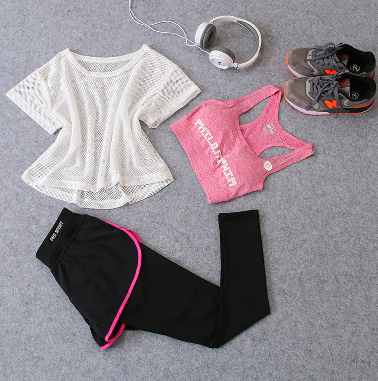 Fitness Sports Suit Women Summer Fast Dry Running Gym Yoga Clothes