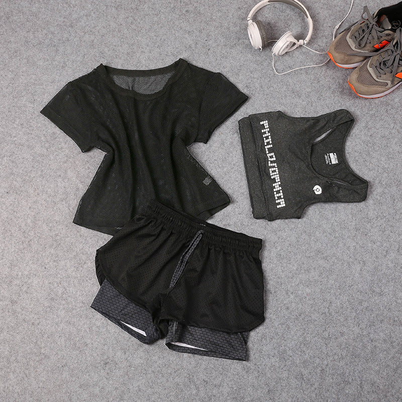 Fitness Sports Suit Women Summer Fast Dry Running Gym Yoga Clothes
