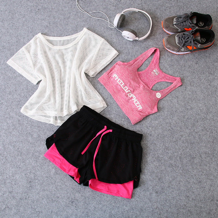 Fitness Sports Suit Women Summer Fast Dry Running Gym Yoga Clothes