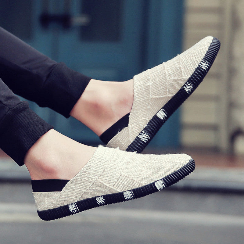Spring And Summer Linen Canvas Shoes Men Korean Trend Casual Shoes Men