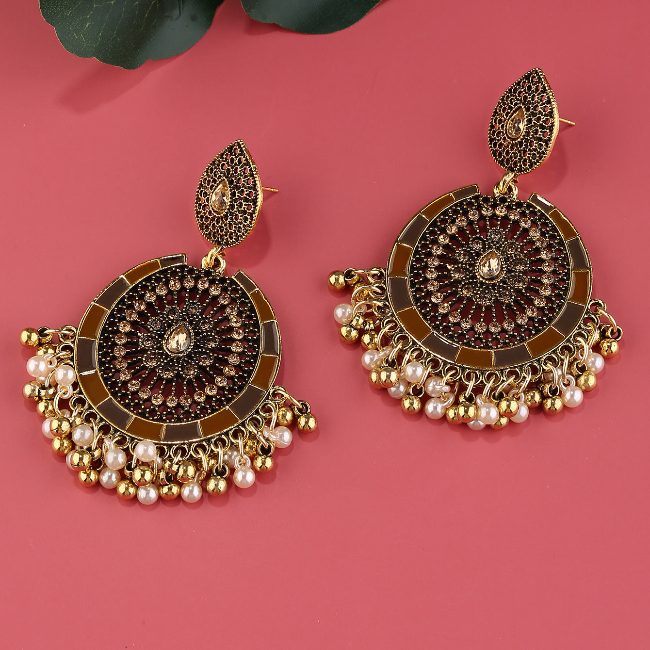 Indian Bell Alloy Bead Earrings