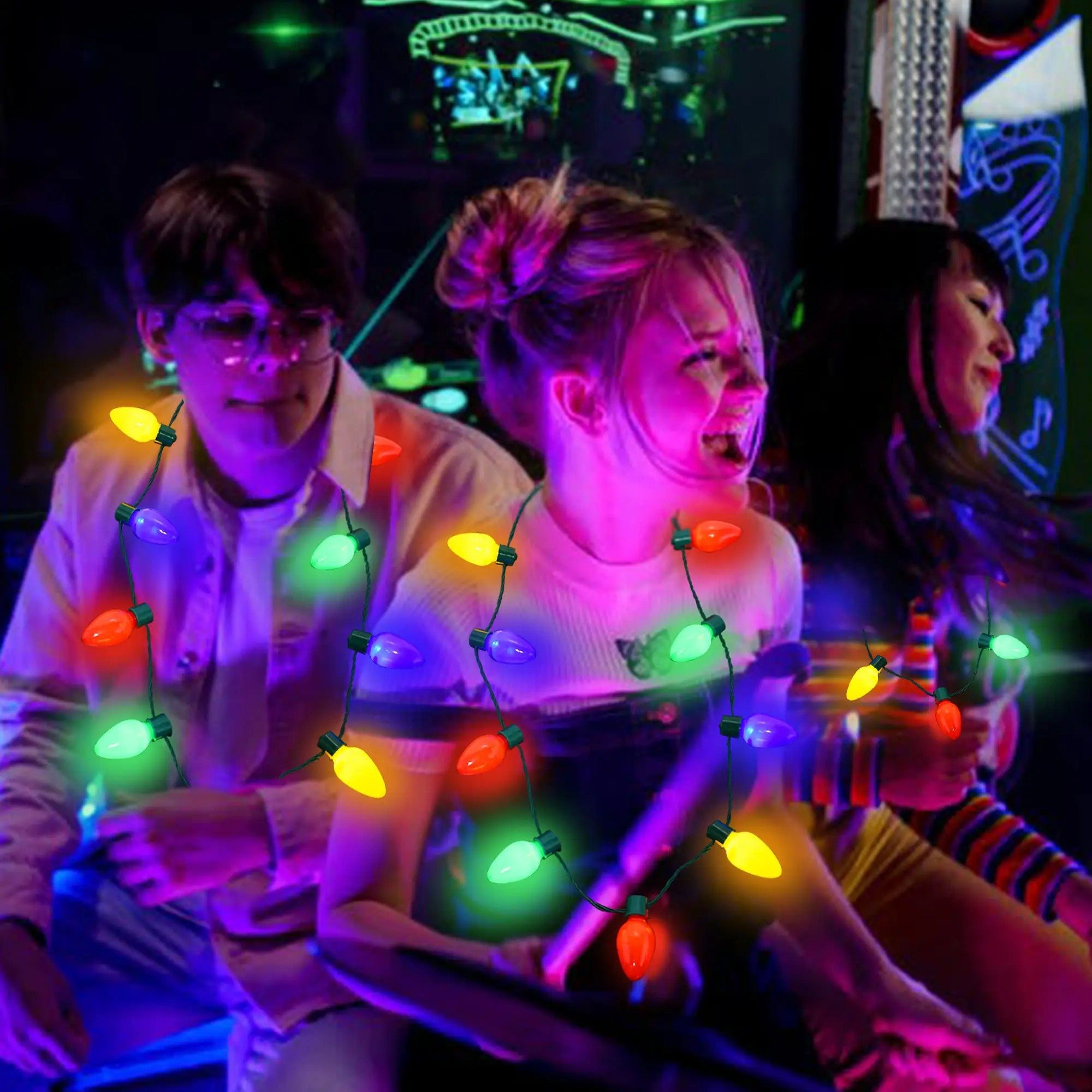 Christmas Halloween Luminous Necklace Colorful Bulb Party Supplies