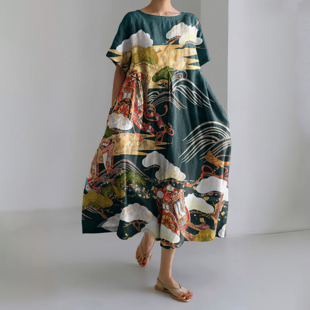 Fashion 3D Printing Plus Size Dress Women