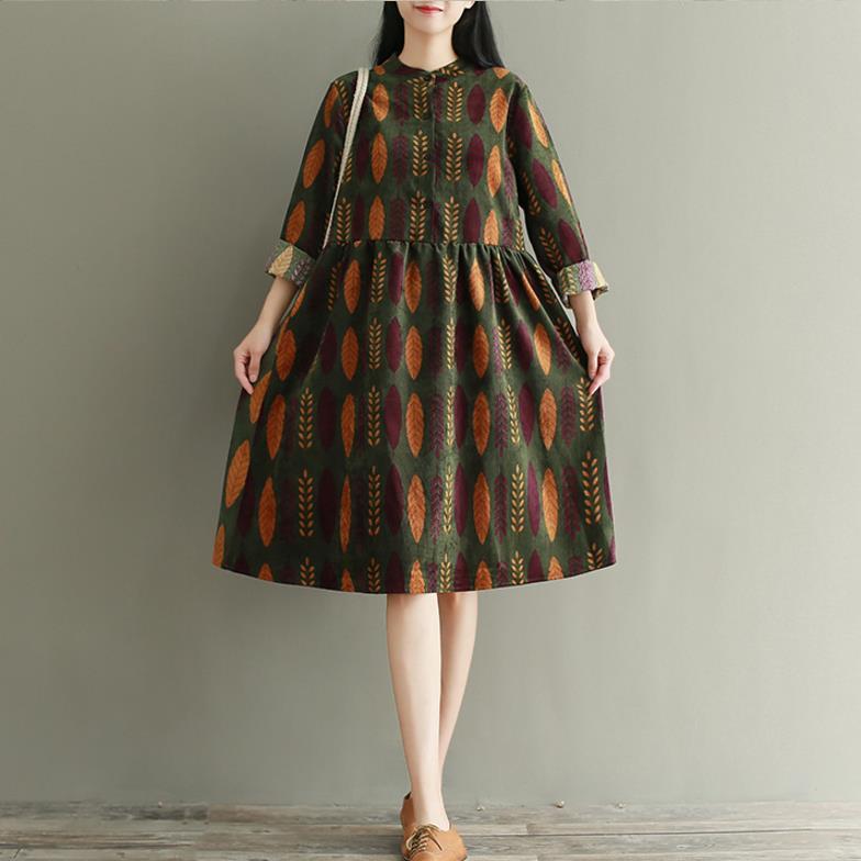 Retro plus size print dress