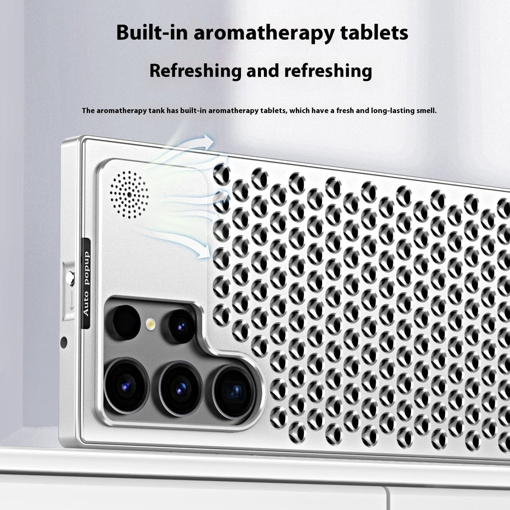 Spring Fastener Magnetic Suction Aluminum Alloy Heat Dissipation S24ultra Phone Case