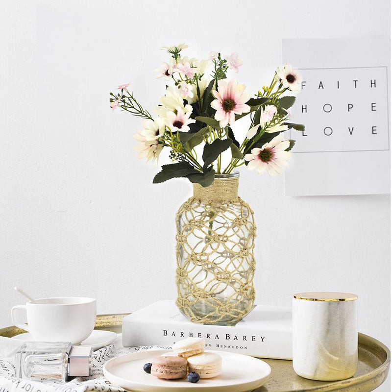 Ins Style Nordic Hand-woven Vase Creative Decoration Living Room Table Decoration Candlestick Shooting Props