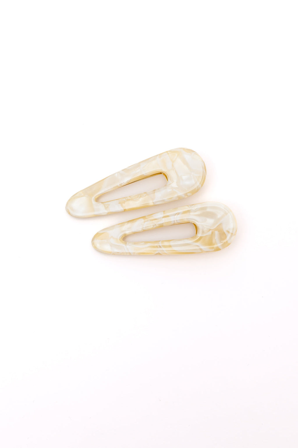 2 Pack Teardrop Hair Clip in Gold Shell **FINAL SALE**
