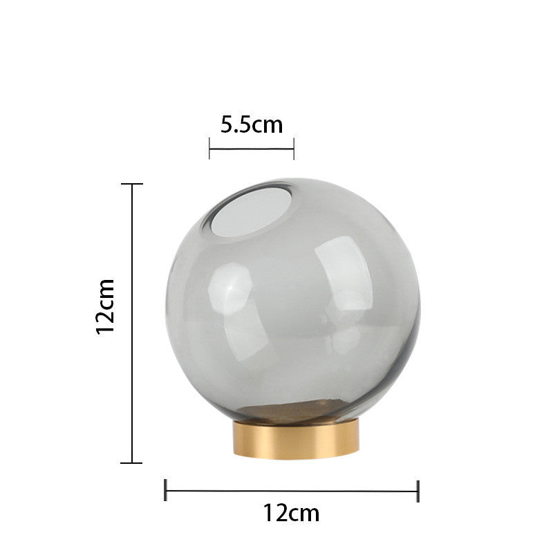 Round glass vase
