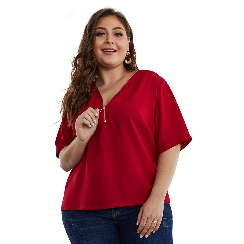 Plus-size plain coat