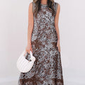 Double Sided Printed Sleeveless Long Skirt