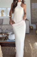 Stitching Graceful And Fashionable Hollow Dress Women