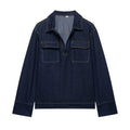 Fashion Loose Blue Denim 2-piece Set Vintage Long Sleeve Shirt Trousers