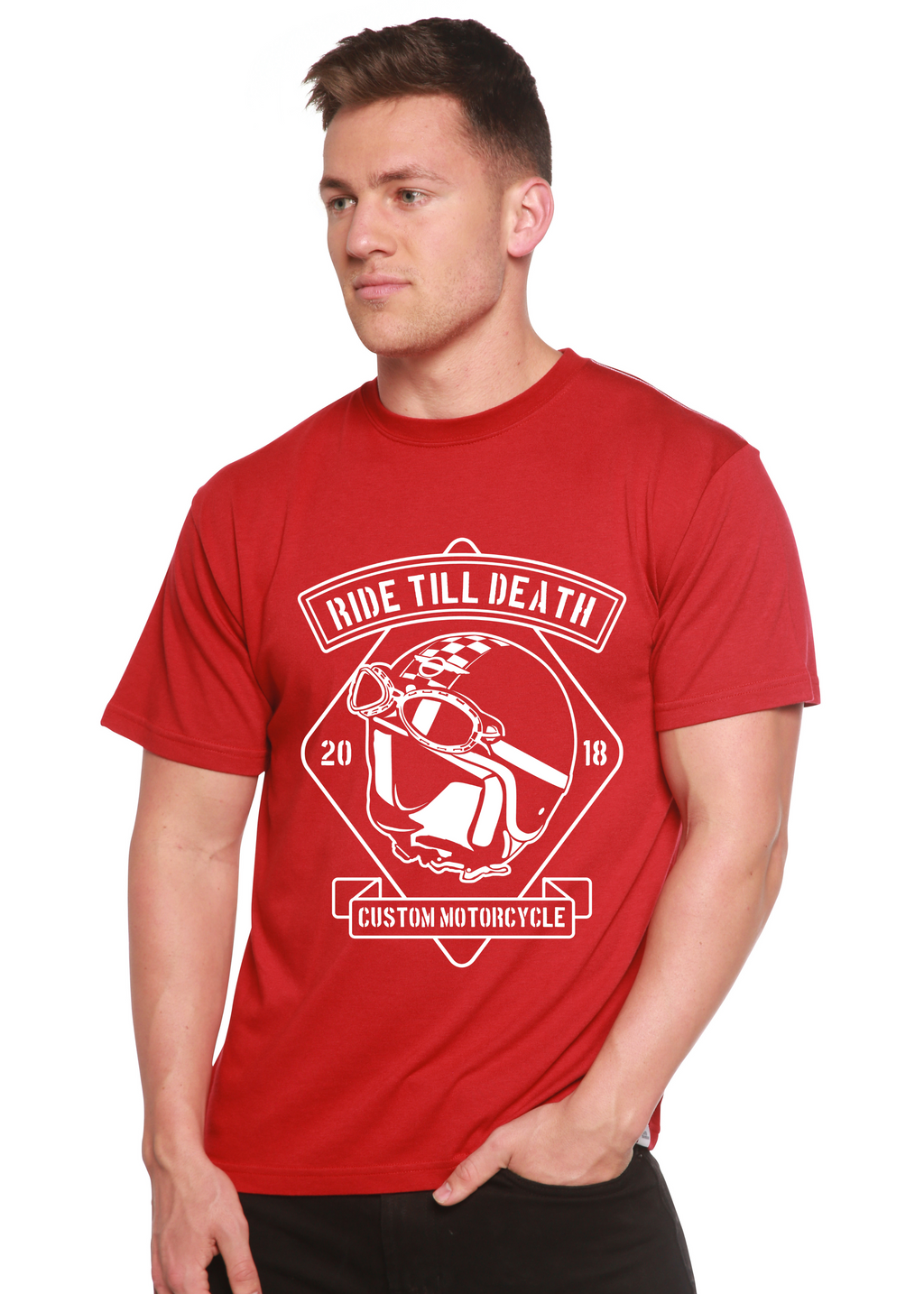 Ride Till Death Spun Bamboo® Men's Bamboo Viscose/Organic Cotton Short Sleeve Graphic T-Shirt