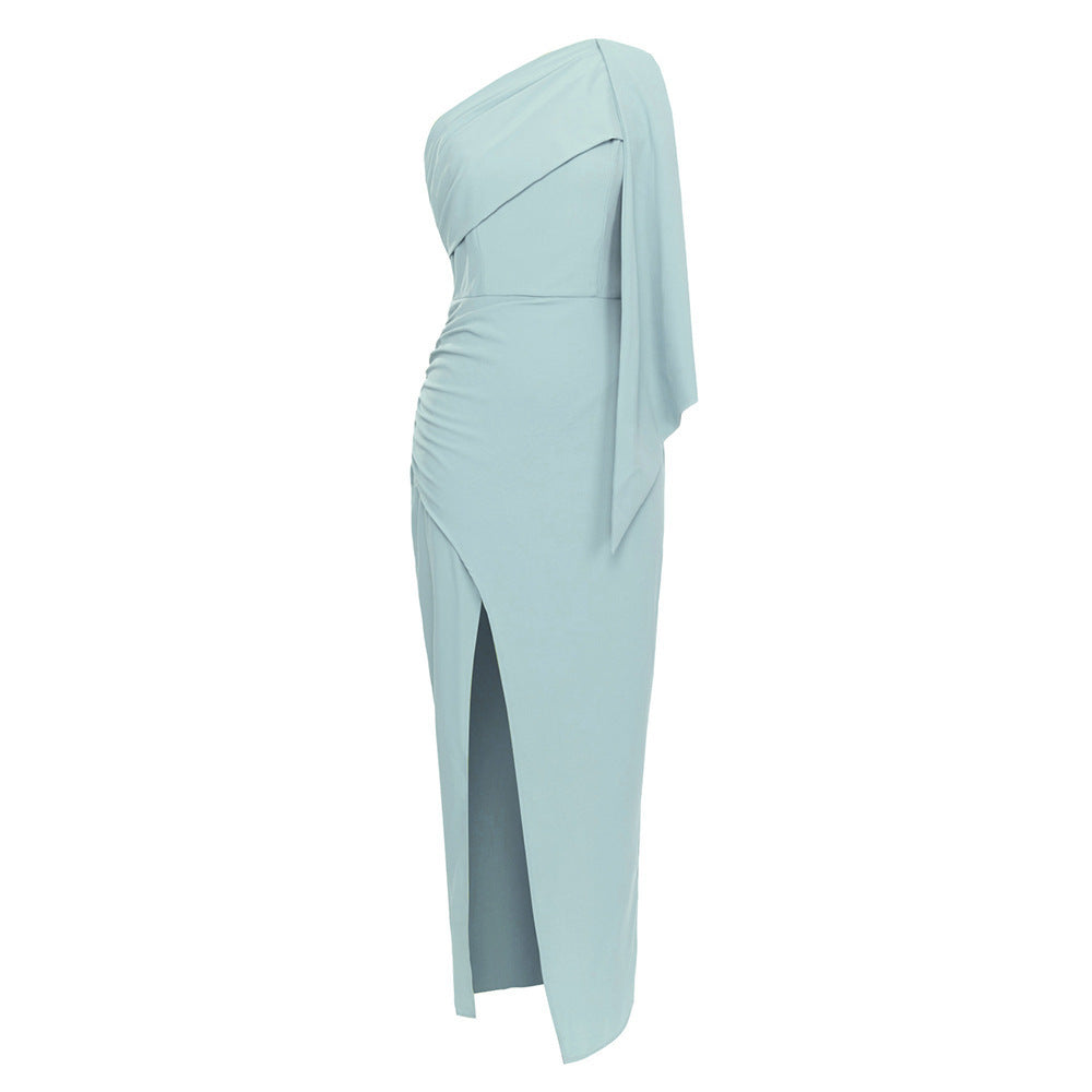 Women's Simple One-shoulder Sleeveless Party Dinner Dress