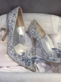 New Women's Wedding Dress French Crystal Shoes