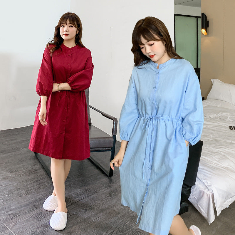 Cotton And Linen Plus Size Women's Women's Fat Girl Loose Plus Size