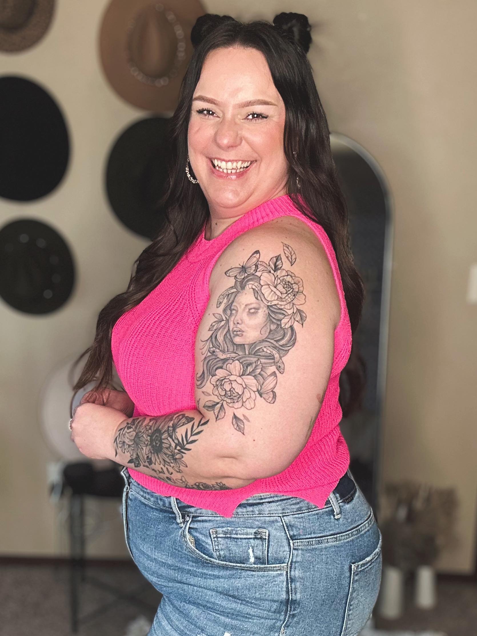 Previous Engagement Halter Neck Sweater Tank in Pink