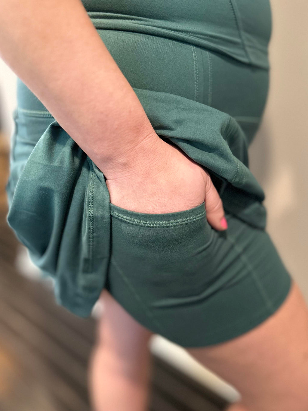 Get Moving Racer Back Crop Tank in Everglade Green