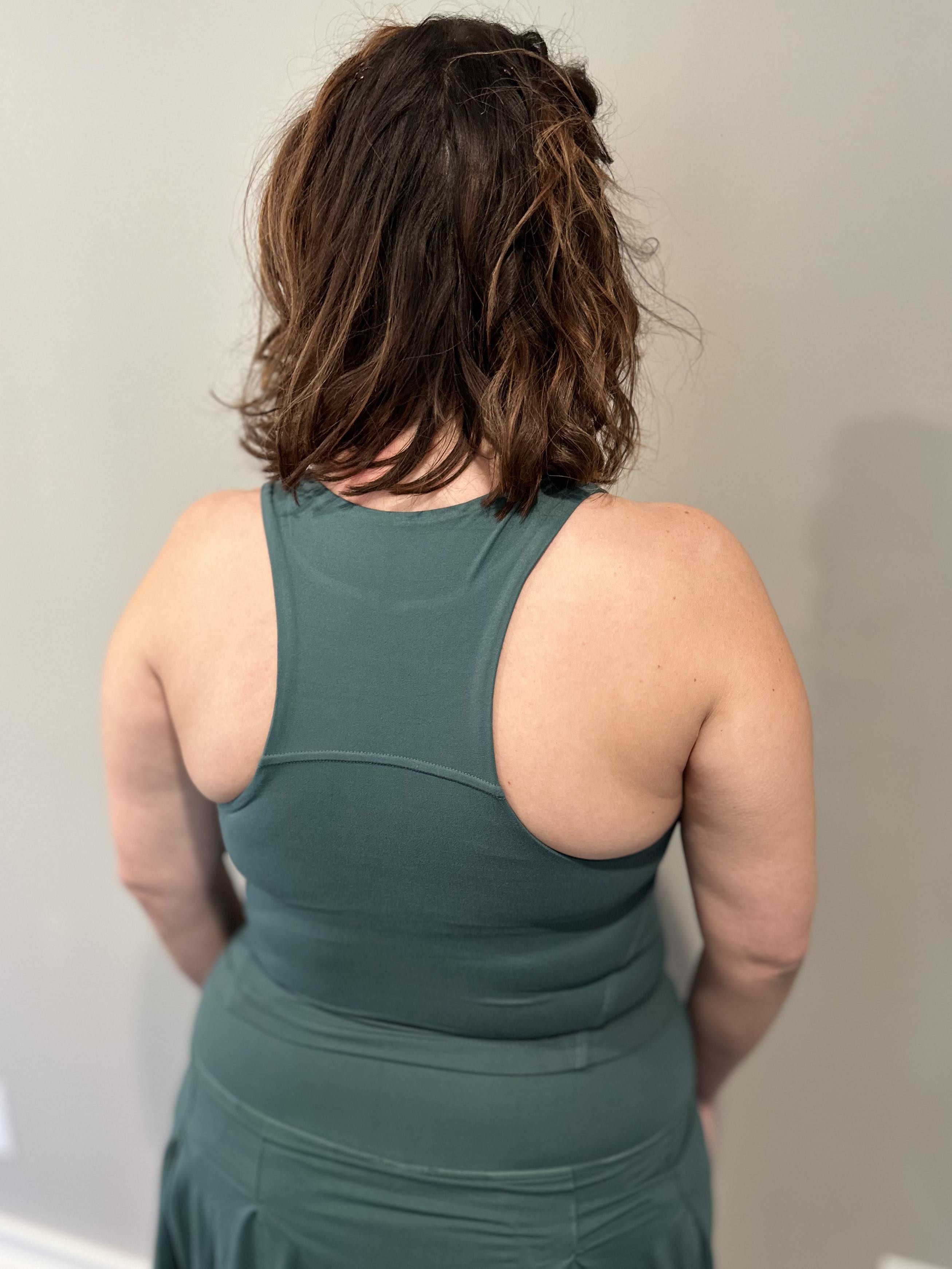 Get Moving Racer Back Crop Tank in Everglade Green