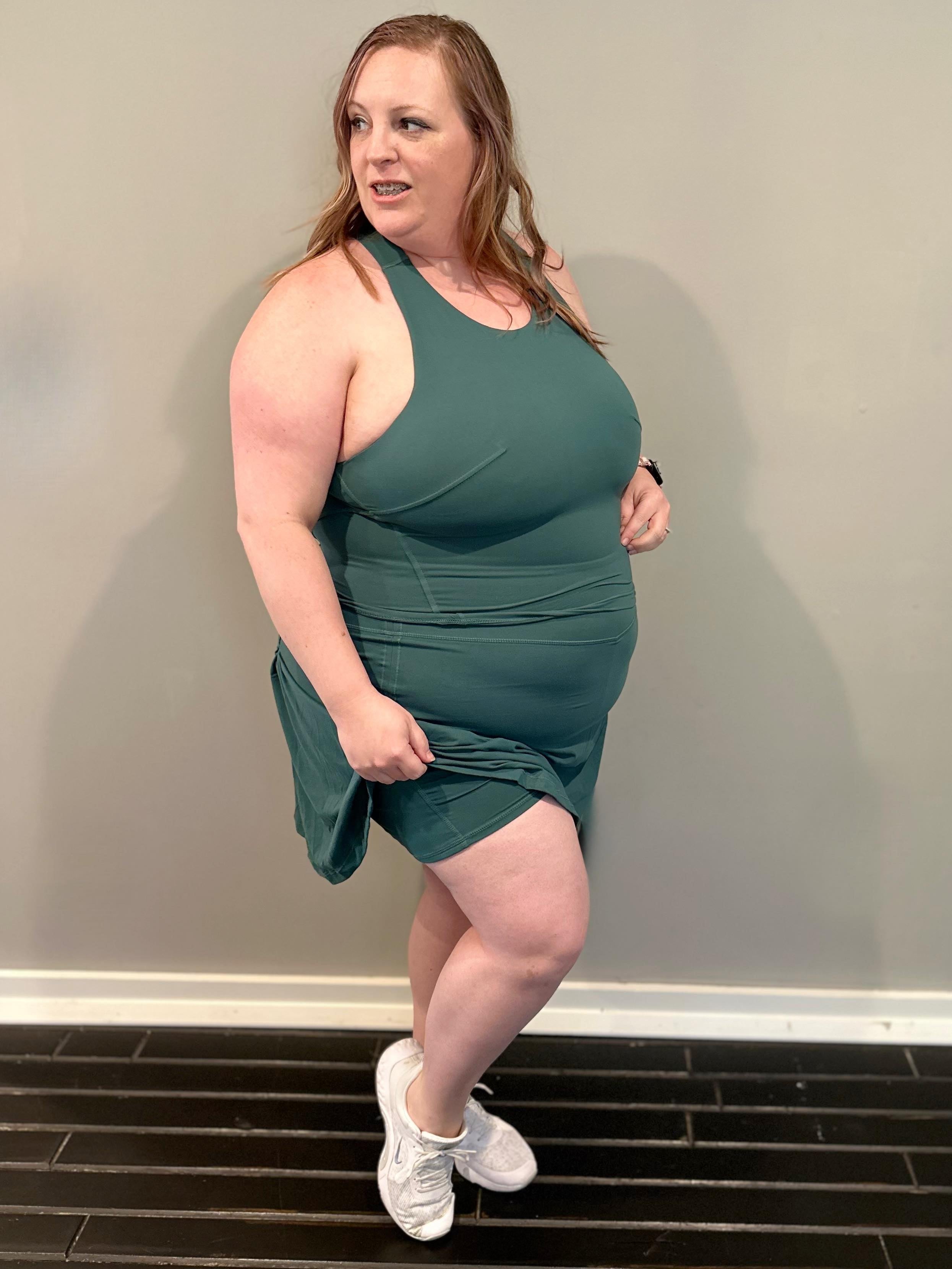 Get Moving Racer Back Crop Tank in Everglade Green