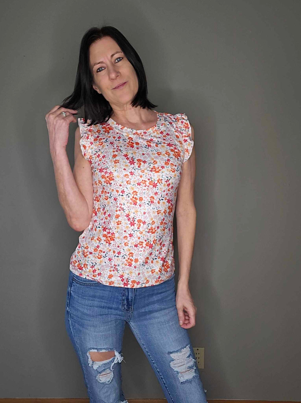 Sweet Something Flutter Sleeve Floral Top