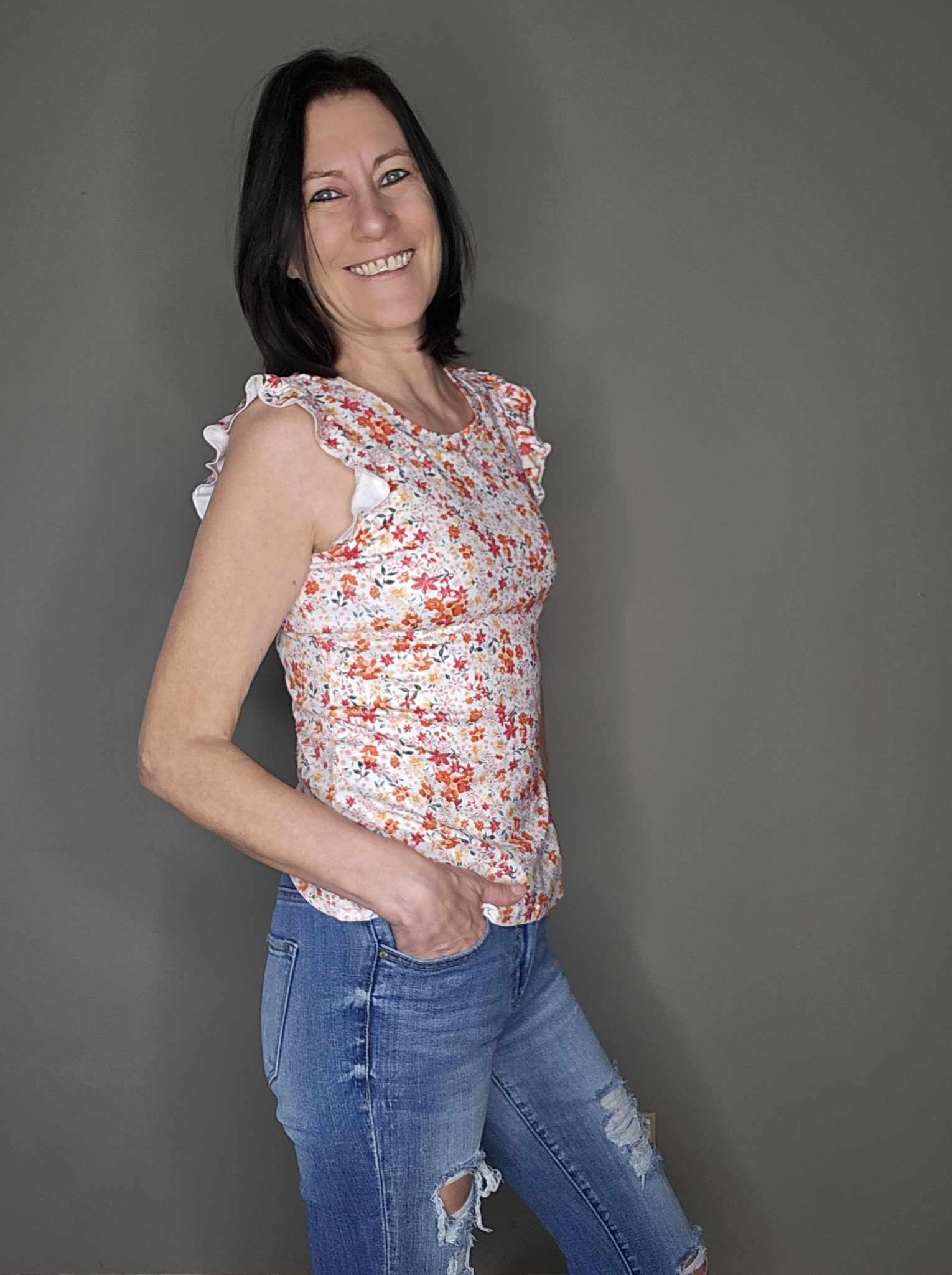 Sweet Something Flutter Sleeve Floral Top