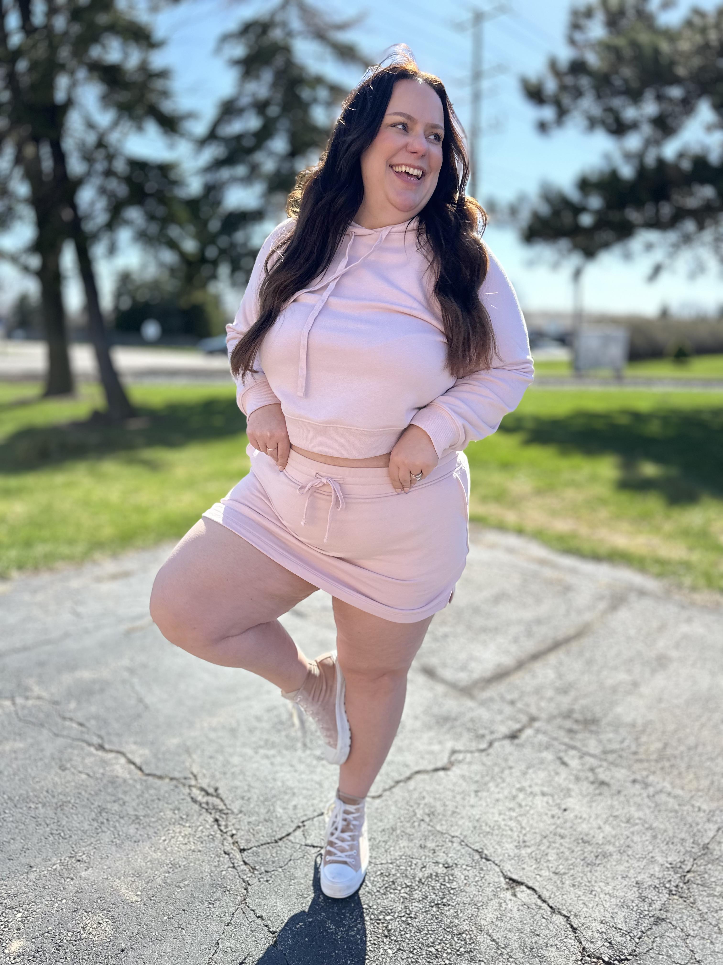 Had Me in the First Half Pullover Hoodie in Baby Pink