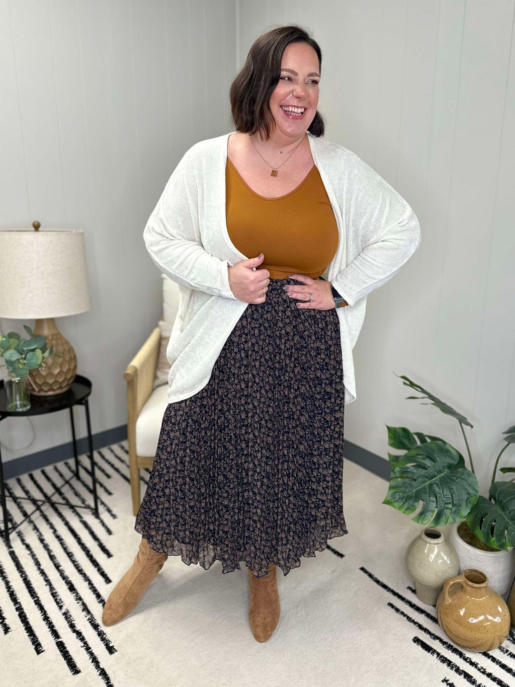 Just What You Wanted Floral Print Pleated Skirt
