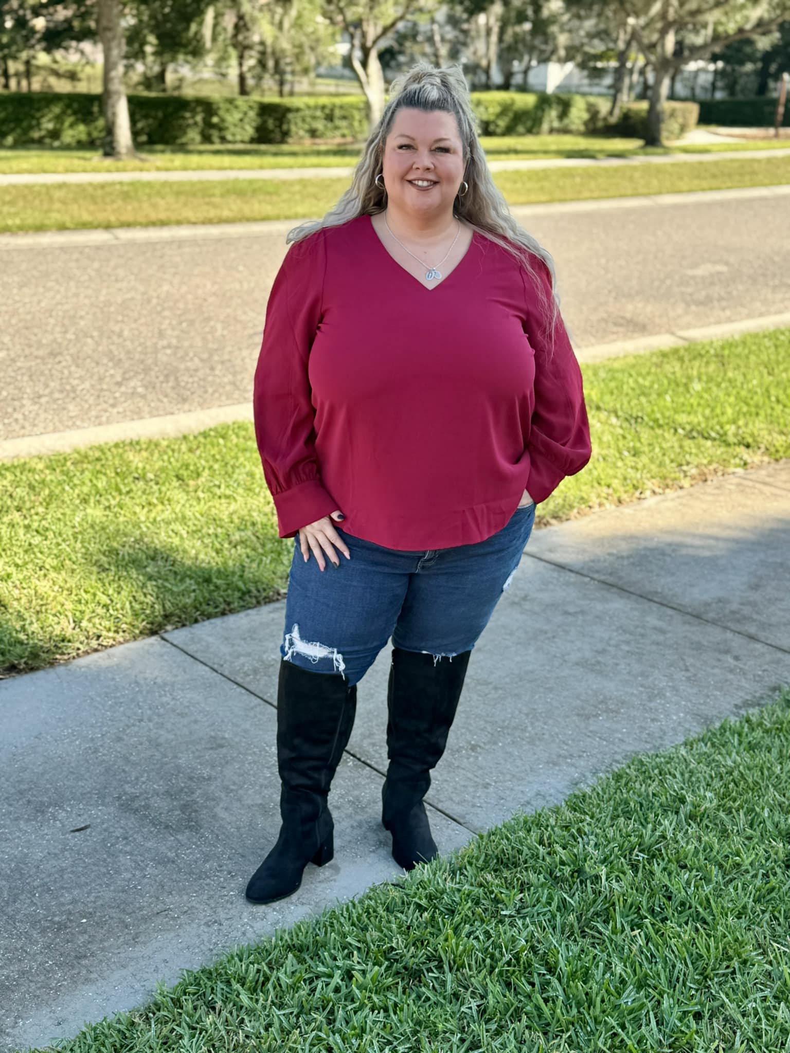 Back in Business V-Neck Blouse
