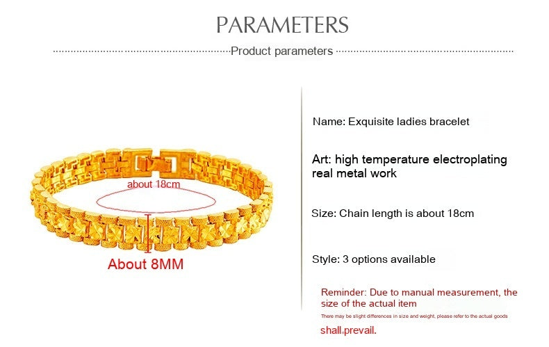 Luxury Thick Placer Gold Bracelet