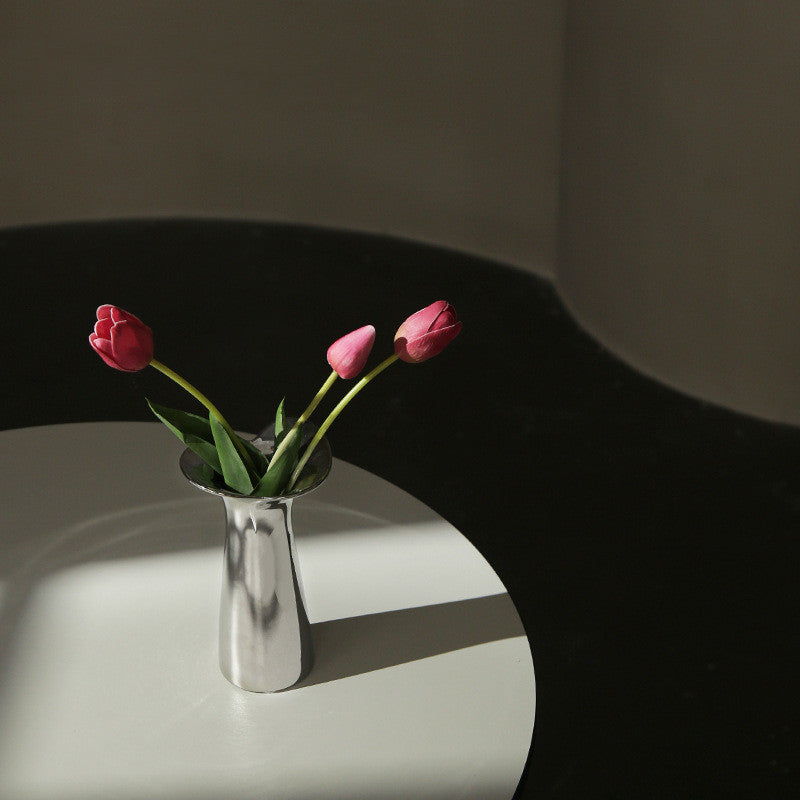 Household Fashion Electroplated Silver Fishtail Ceramic Vase