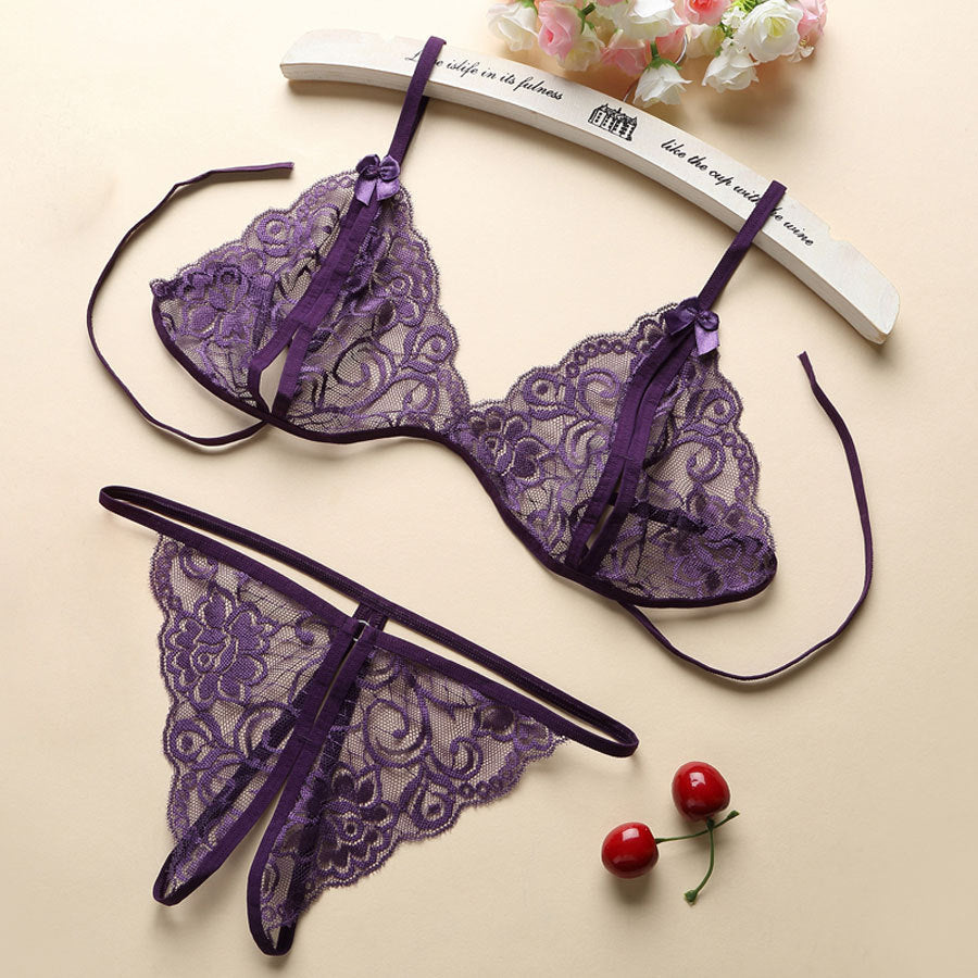Plus size transparent lace thong