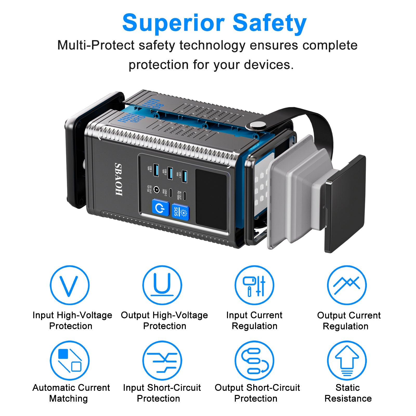 Power Station 296Wh Lithium Battery Mobile Power Supply 80000mAh Portable Rechargeable Battery Outdoor Energy Storage Power Supply