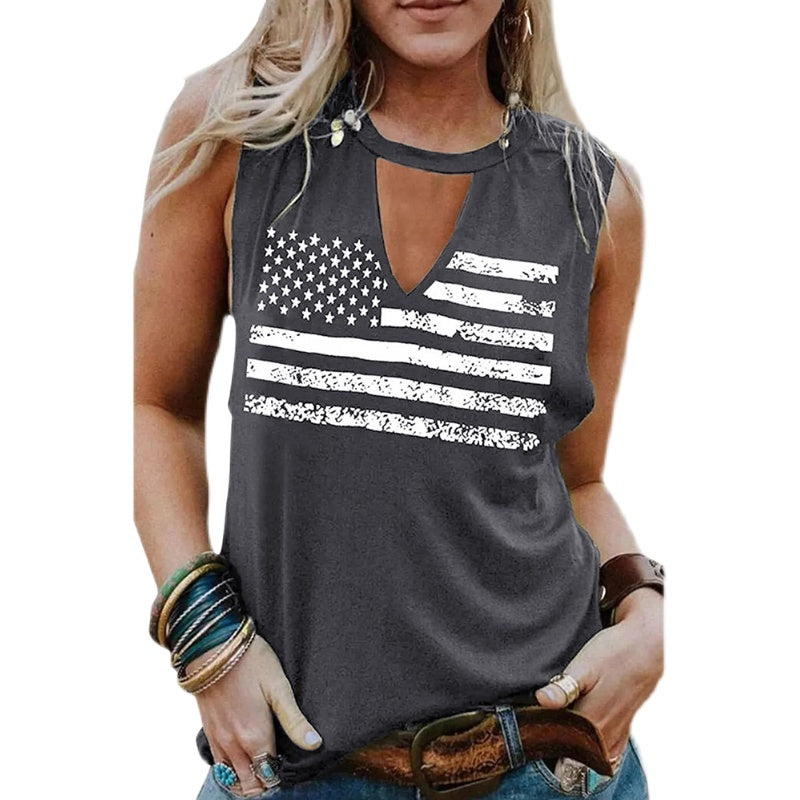 European And American Versatile Loose Outerwear Racerback Tank Top Women