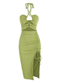 Women's Sleeveless Dress Sex Midi Halter Dresses Criss Cross Cami Womens Dresses Dress For Party