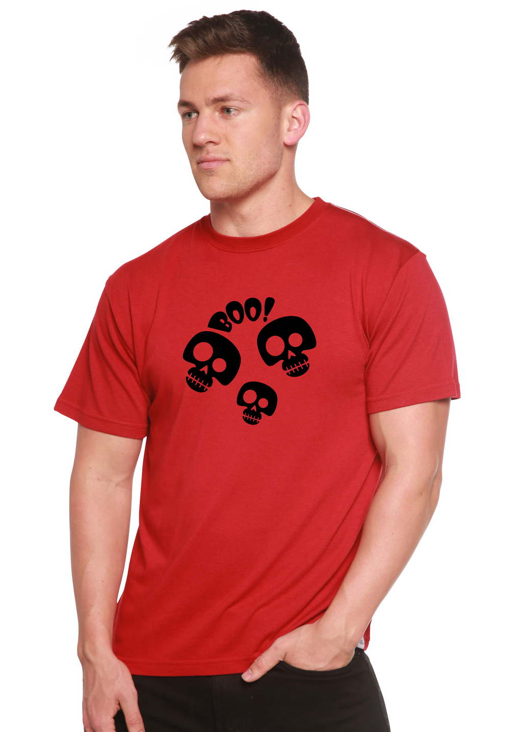 Halloween Boo Unisex Bamboo Viscose/Organic Cotton Short Sleeve Graphic T-Shirt