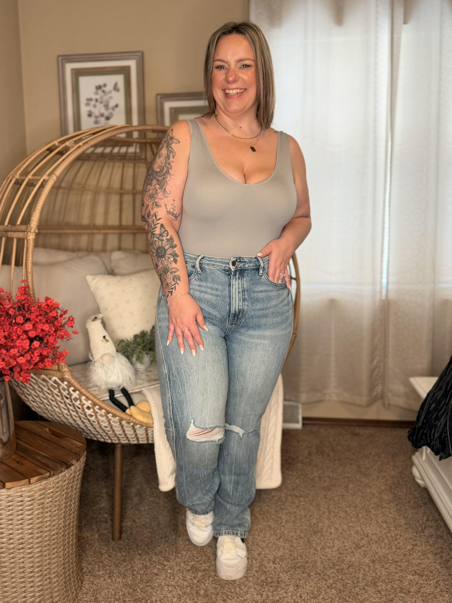 The Basics Bodysuit In Light Mocha