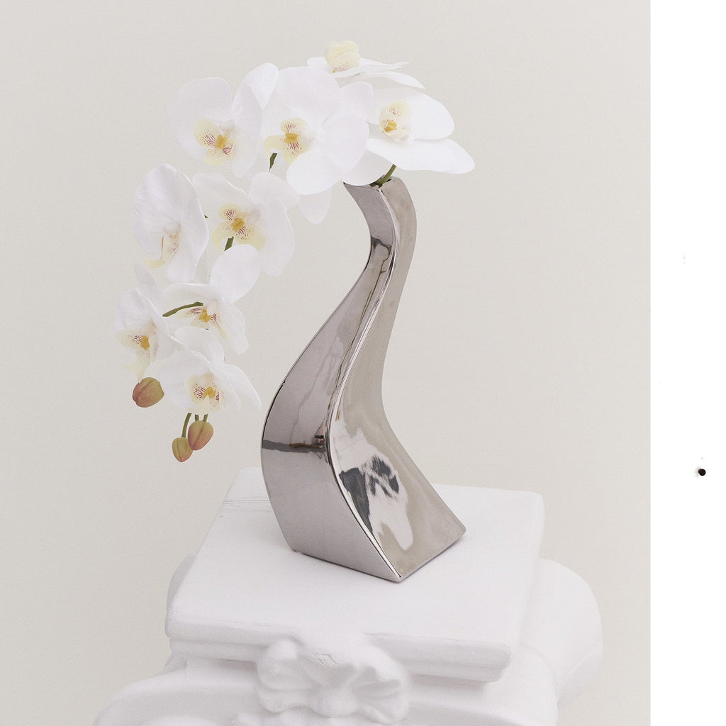 Mirror Silver Vase Ceramic Design Sense Electroplating