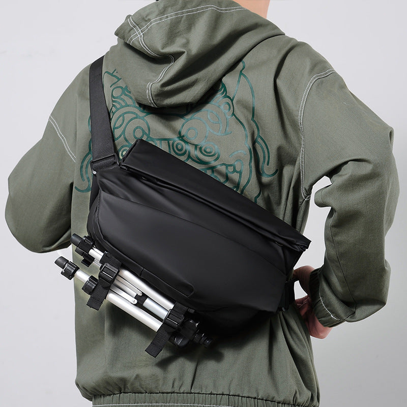 Fashion Brand Men's Functional Crossbody Bag Waterproof Lightweight Motorcycle Trendy Cool Single-shoulder Bag