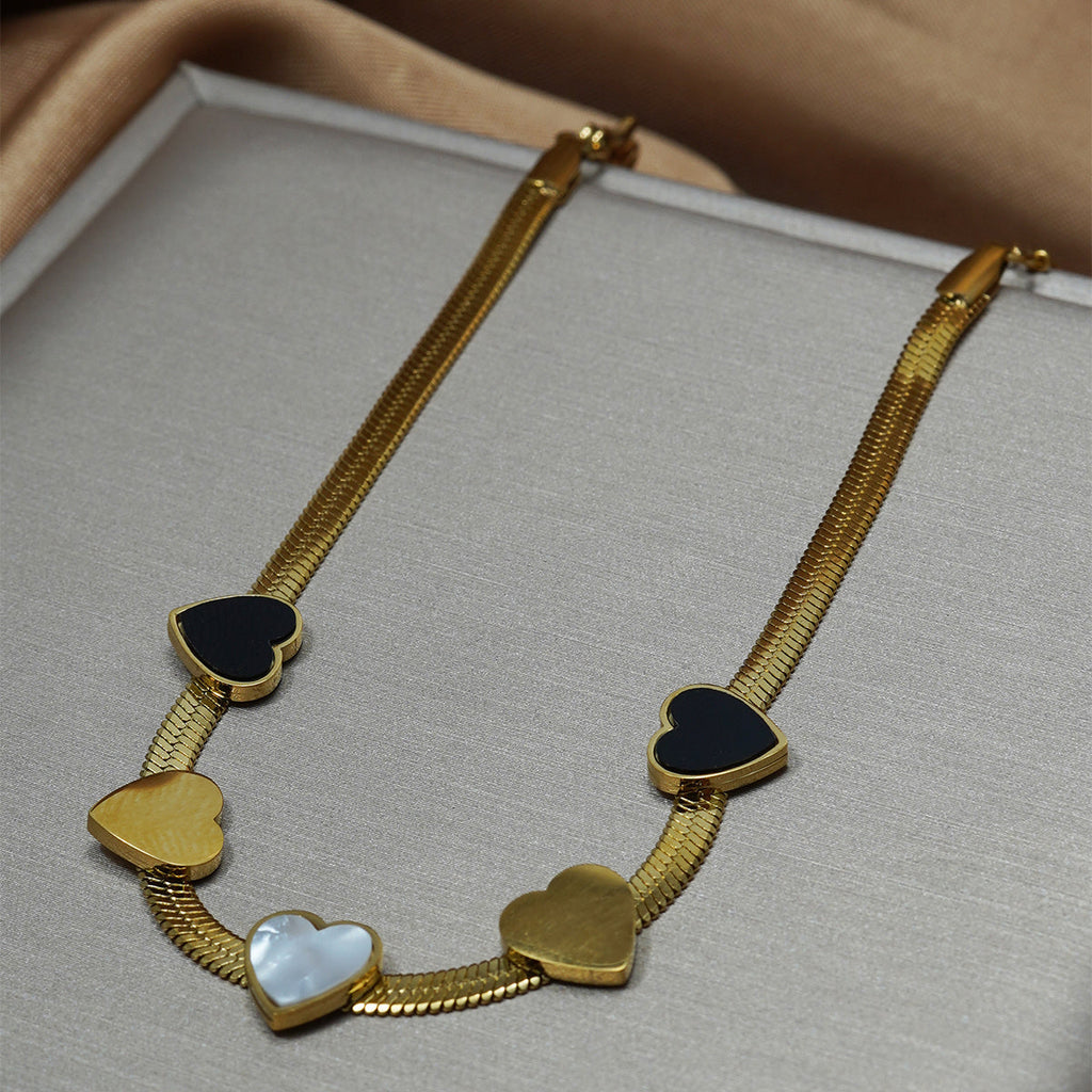 Lxalry 18K Gold Plated Heart Mirror Jewelry Set  Hypoallergenic Skin Safe Necklace   Bracelet For Daily Gifting Never Fade Adjustable Luxury With Precision Inlay Craftsmanship