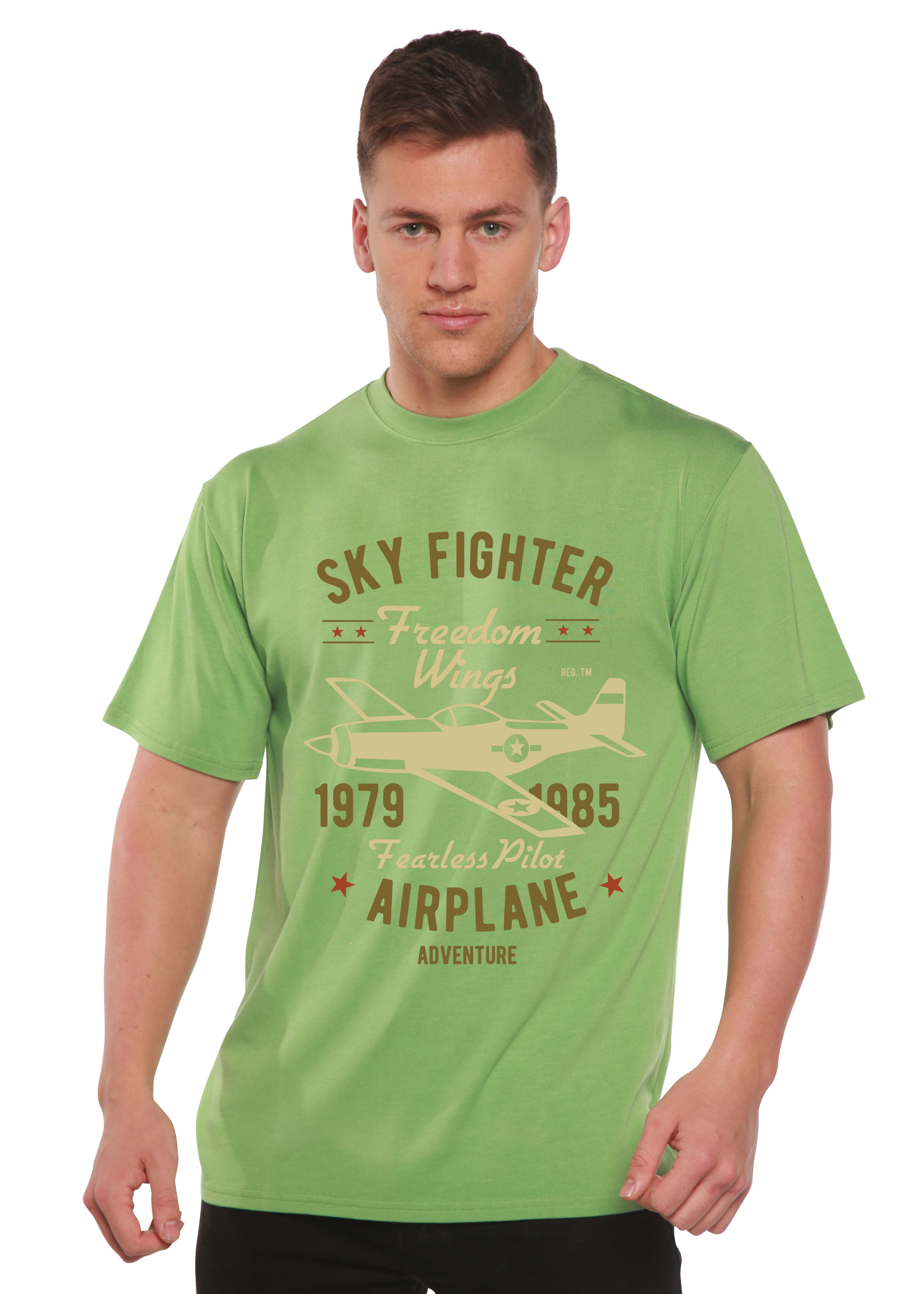 Sky Fighter Spun Bamboo® Men's Bamboo Viscose/Organic Cotton Short Sleeve Graphic T-Shirt